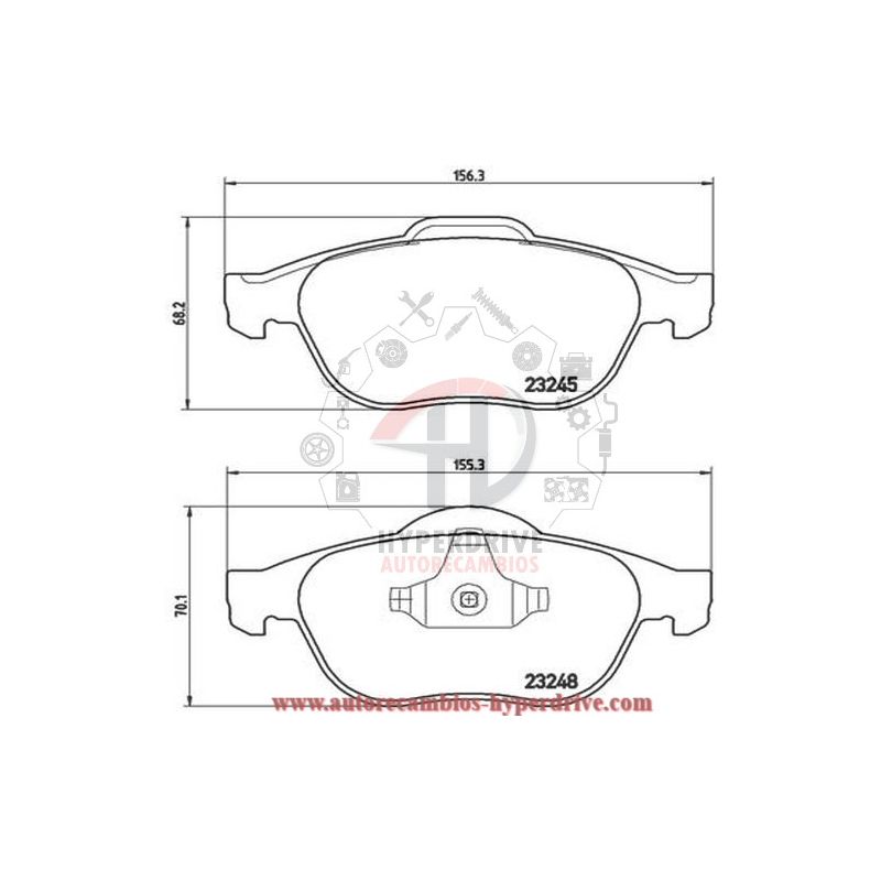 JUEGO PASTILLAS DE FRENO DELANTERAS RENAULT (T1214MM, 363700201214)