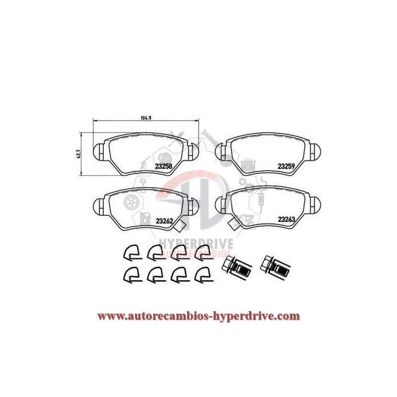 JUEGO PASTILLAS FRENO TRASERAS OPEL/VAUXHAL/CHEVROLET (BP1048, 363702161048)