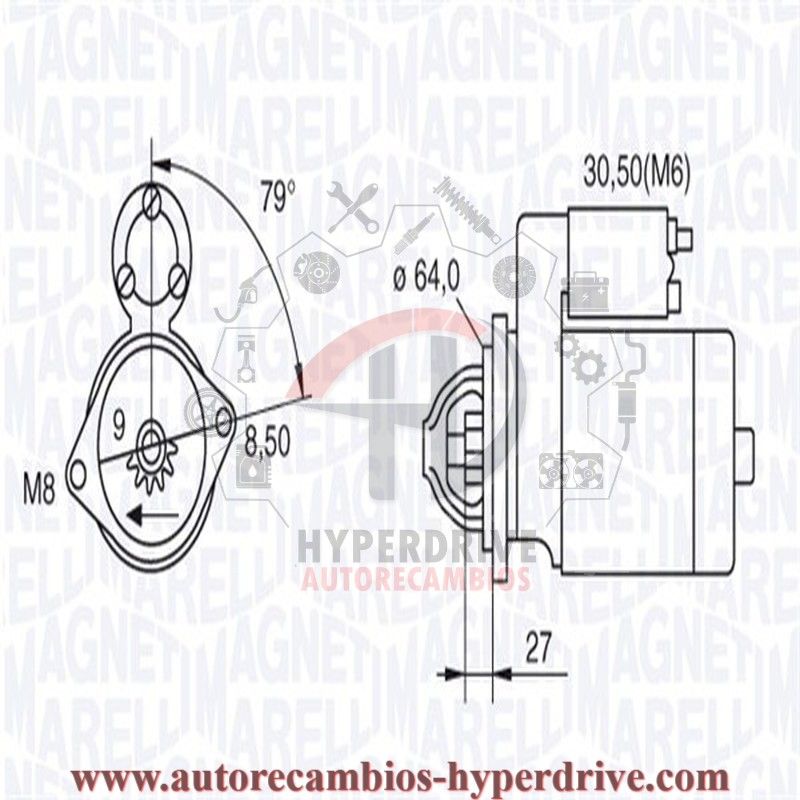 MOTOR DE ARRANQUE OPEL /FIAT (MSN8045, 063280045010)