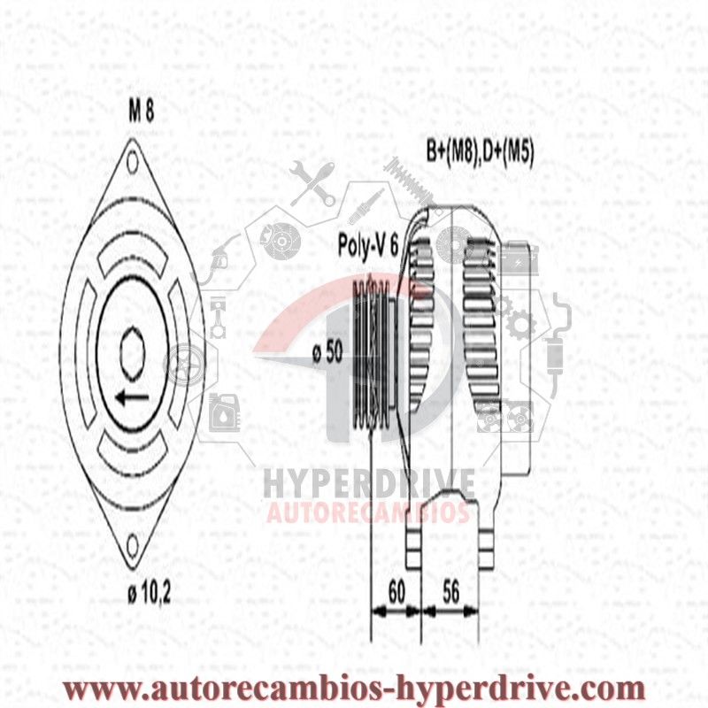 ALTERNADOR OPEL (MAR959, 943356554010)