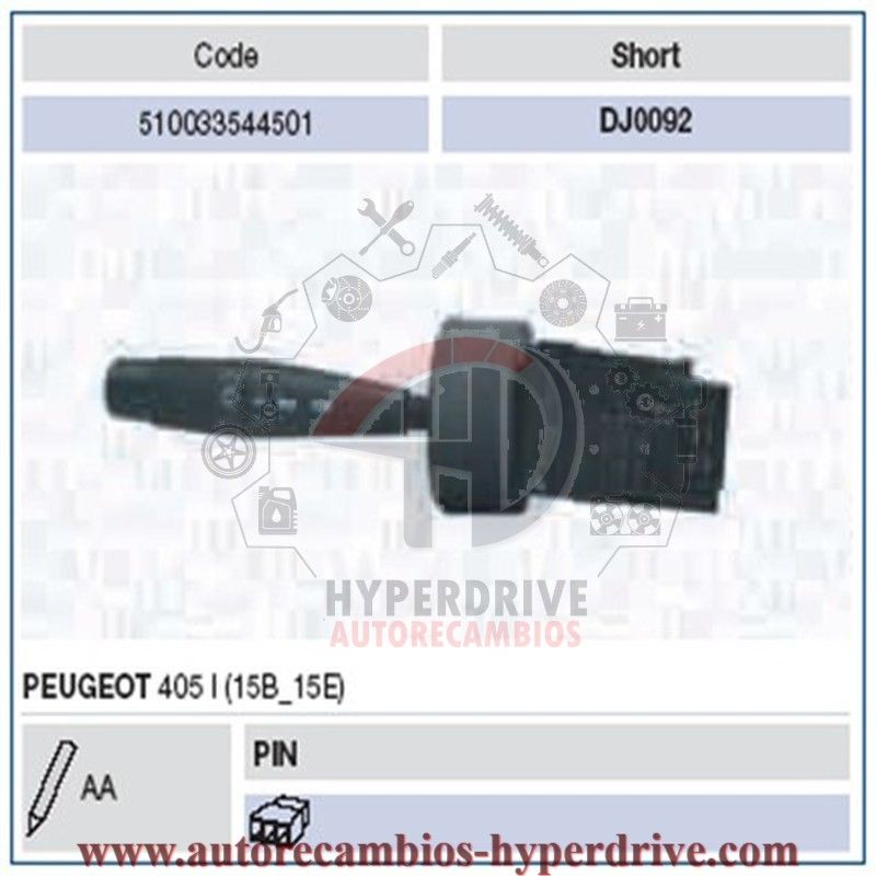 CONMUTADOR LUCES PEUGEOT (DJ0092, 510033544501)