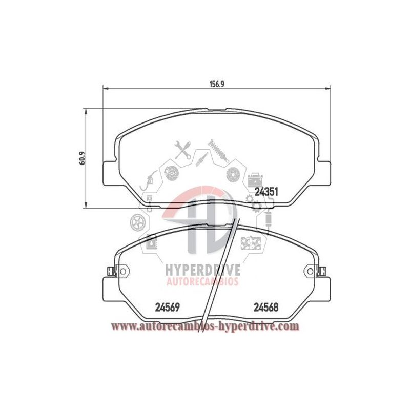 JUEGO PASTILLAS FRENO DELANTERAS SSANGYONG/HYUNDAI/KIA (T1602MM, 363700201602)