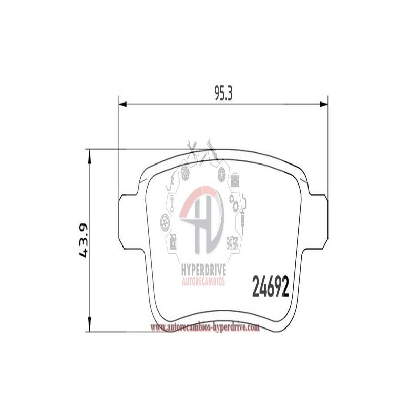 JUEGO PASTILLAS FRENO TRASERAS RENAULT (T1774MM, 363700201774)