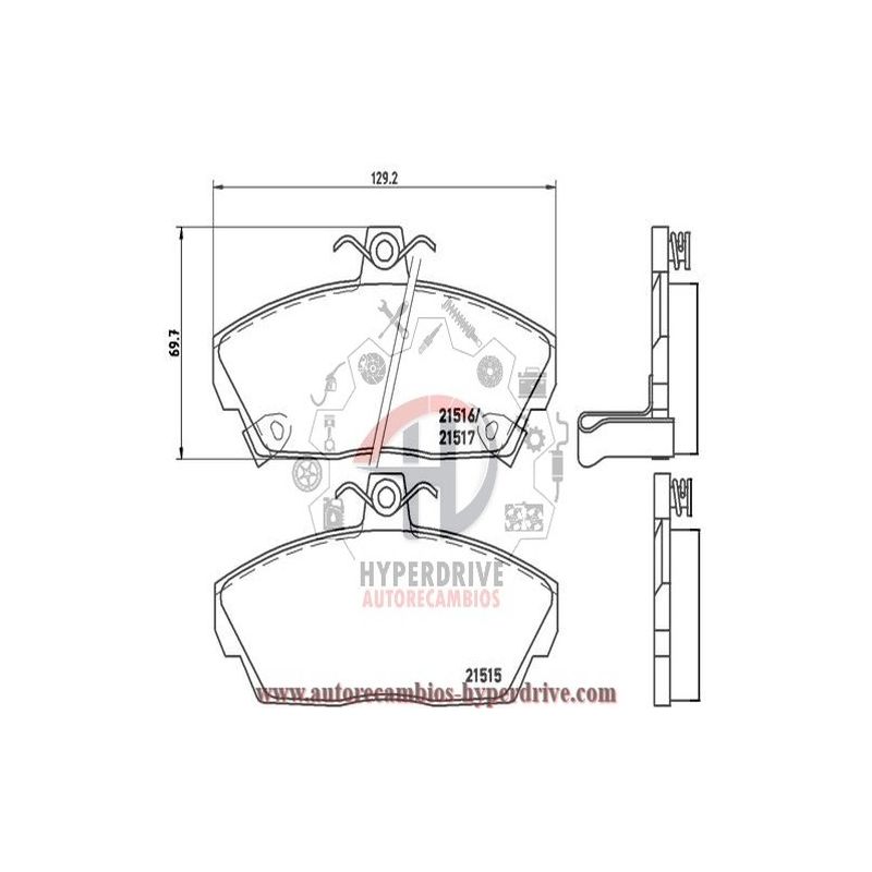 JUEGO PASTILLAS FRENO  DELANTERAS HONDA/MG/ROVER (T5065MM, 363700205065)