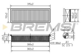 BREMSI FA0210 - FILTRO AIRE PEUGEOT-CITROEN