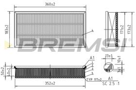 BREMSI FA1066 - FILTRO AIRE VW-AUDI-SEAT-SKODA