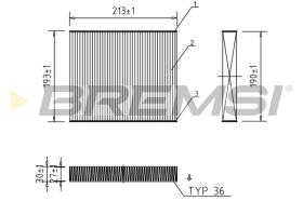 BREMSI FC0075 - FILTRO HABITACULO TOYOTA