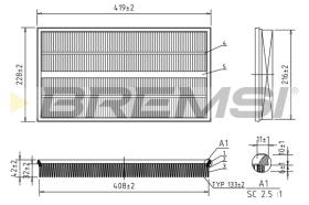 BREMSI FA1245 - FILTRO AIRE MERCEDES-BENZ