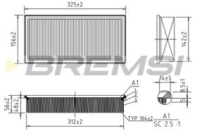 BREMSI FA1264 - FILTRO AIRE PEUGEOT-CITROEN