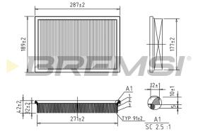 BREMSI FA0573 - FILTRO AIRE VW-SEAT-SKODA