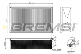 BREMSI FA0214 - FILTRO AIRE VW - SEAT - SKODA - AUDI