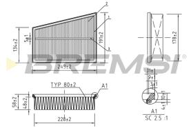 BREMSI FA0122 - FILTRO AIRE MERCEDES BENZ - RENAULT