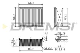 BREMSI FA1164 - FILTRO AIRE PEUGEOT-CITROEN