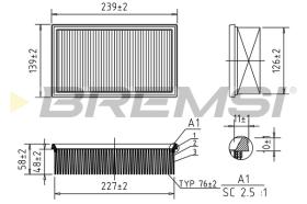 BREMSI FA0528 - FILTRO AIRE RENAULT - NISSAN