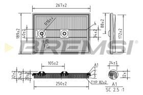 BREMSI FA0611 - FILTRO AIRE SEAT - AUDI