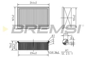 BREMSI FA1148 - FILTRO AIRE PEUGEOT - CITROEN