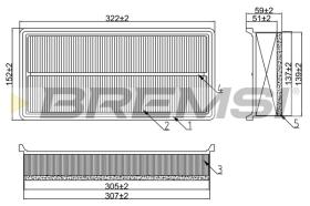 BREMSI FA1280 - FILTRO AIRE PEUGEOT - CITROEN