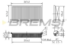BREMSI FA0127 - FILTRO AIRE FORD TRANSIT