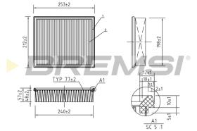 BREMSI FA0628 - FILTRO AIRE SKODA - SEAT - VW - AUDI