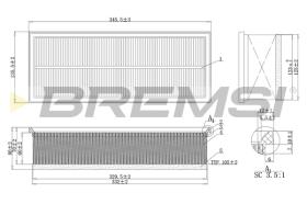 BREMSI FA1237 - FILTRO AIRE VW - AUDI - SEAT - SKODA