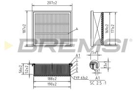 BREMSI FA0212 - FILTRO AIRE FIAT - JEEP