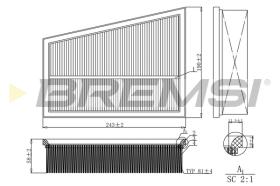 BREMSI FA0580 - FILTRO AIRE RENAULT KANGOO