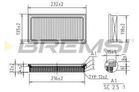 BREMSI FA0530 - FILTRO AIRE NISSAN