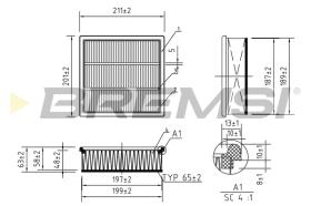 BREMSI FA0562 - FILTRO AIRE OPEL - FIAT - ALFA ROMEO