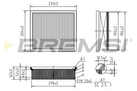 BREMSI FA0598 - FILTRO AIRE BMW