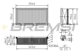 BREMSI FA0652 - FILTRO AIRE CITROEN C5
