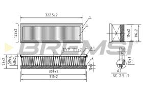 BREMSI FA0113 - FILTRO AIRE AUDI - PORSCHE