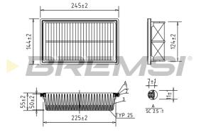 BREMSI FA0601 - FILTRO AIRE HYUNDAI