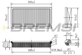 BREMSI FA0574 - FILTRO AIRE SEAT - SKODA - VW - AUDI