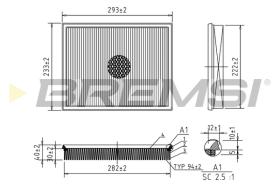 BREMSI FA0616 - FILTRO AIRE OPEL - ALPINA