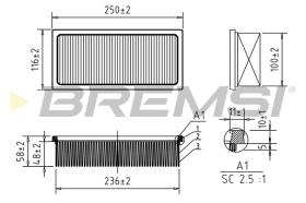 BREMSI FA1187 - FILTRO AIRE MITSHUBISHI - SMART