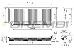 BREMSI FA1345 - FILTRO AIRE VW