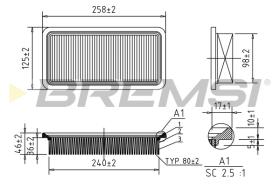 BREMSI FA1364 - FILTRO AIRE HYUNDAI