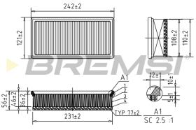 BREMSI FA1067 - FILTRO AIRE CITROEN - PEUGEOT