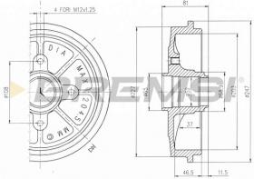 BREMSI CR5471 - TAMBURI FRENO - BRAKE DRUMS