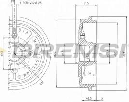BREMSI CR5472 - TAMBURI FRENO - BRAKE DRUMS