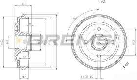 BREMSI CR5602 - TAMBURI FRENO - BRAKE DRUMS