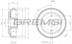 BREMSI CR5603 - TAMBURI FRENO - BRAKE DRUMS