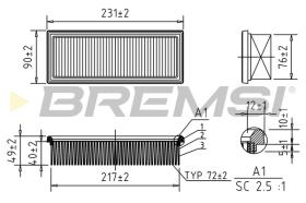 BREMSI FA0544 - FILTRI ARIA - AIR FILTER