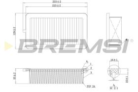 BREMSI FA0555 - FILTRI ARIA - AIR FILTER
