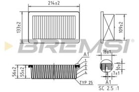 BREMSI FA0558 - FILTRI ARIA - AIR FILTER