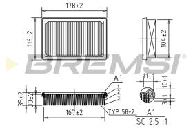 BREMSI FA0561 - FILTRI ARIA - AIR FILTER
