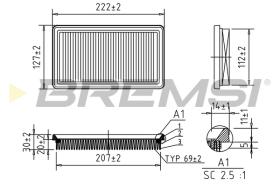 BREMSI FA0587 - FILTRI ARIA - AIR FILTER