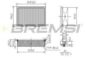 BREMSI FA0599 - FILTRI ARIA - AIR FILTER
