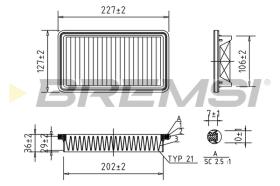BREMSI FA1025 - FILTRI ARIA - AIR FILTER