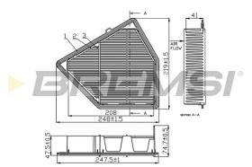 BREMSI FA1076 - FILTRI ARIA - AIR FILTER